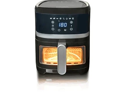Freidora de aire - KOENIC KAF 41323 B, 1300 W, 3.7 l, Display táctil, Ventana transparente, Negro